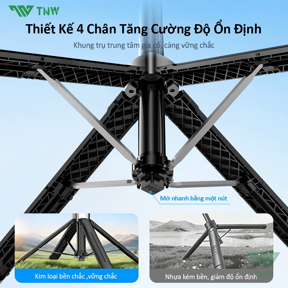 TNW S30 MAX Gậy chụp ảnh 3 chân AI Tripod điện thoại livestream 3 chân chắc chắn cao cấp xoay 360 độ | BigBuy360 - bigbuy360.vn