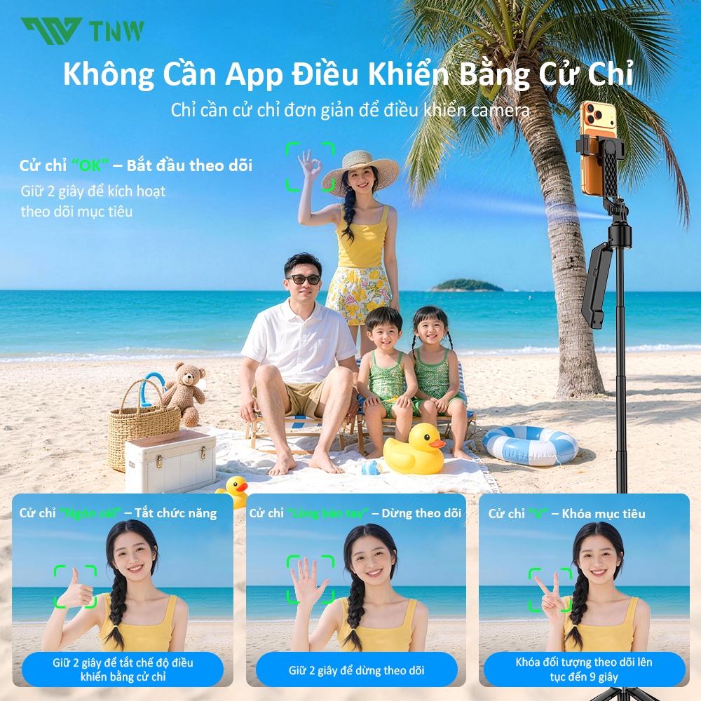 TNW S30 MAX Gậy chụp ảnh 3 chân AI Tripod điện thoại livestream 3 chân chắc chắn cao cấp xoay 360 độ | BigBuy360 - bigbuy360.vn