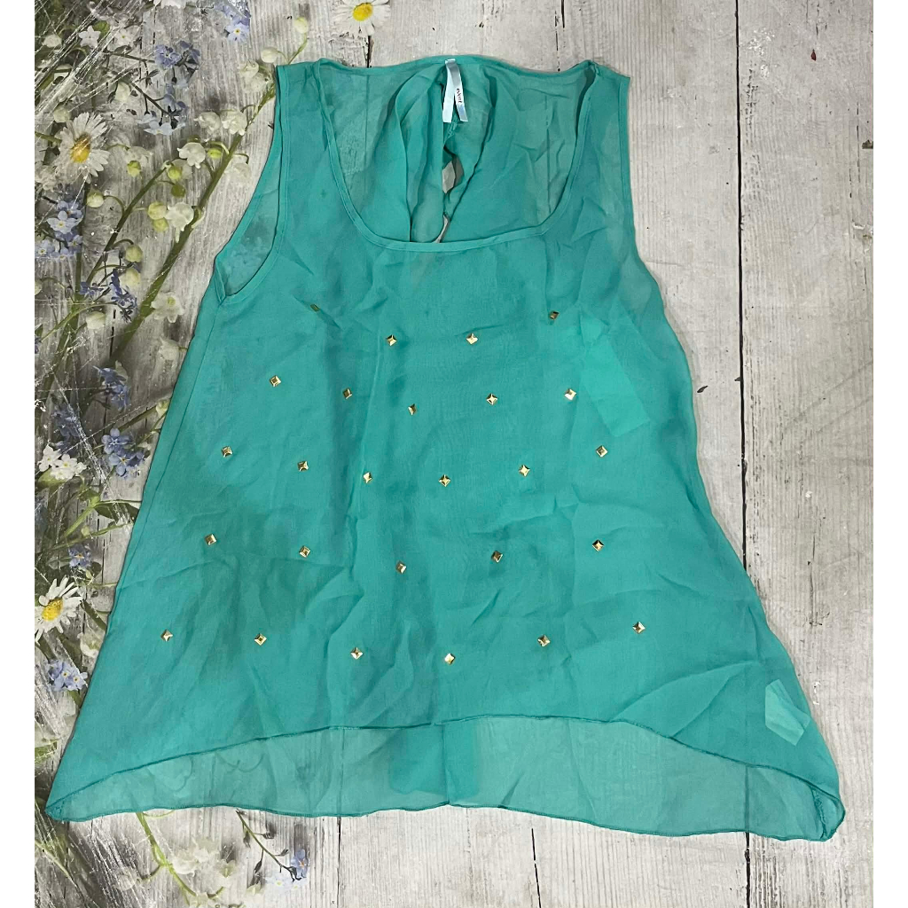 Áo vải nữ hiệu event màu xanh hàng mỹ authentic sale size S