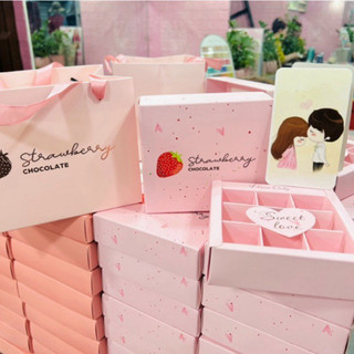 HỘP ĐỰNG SOCOLA VALENTINE KÈM THIỆP TÚI NẰM NGANG