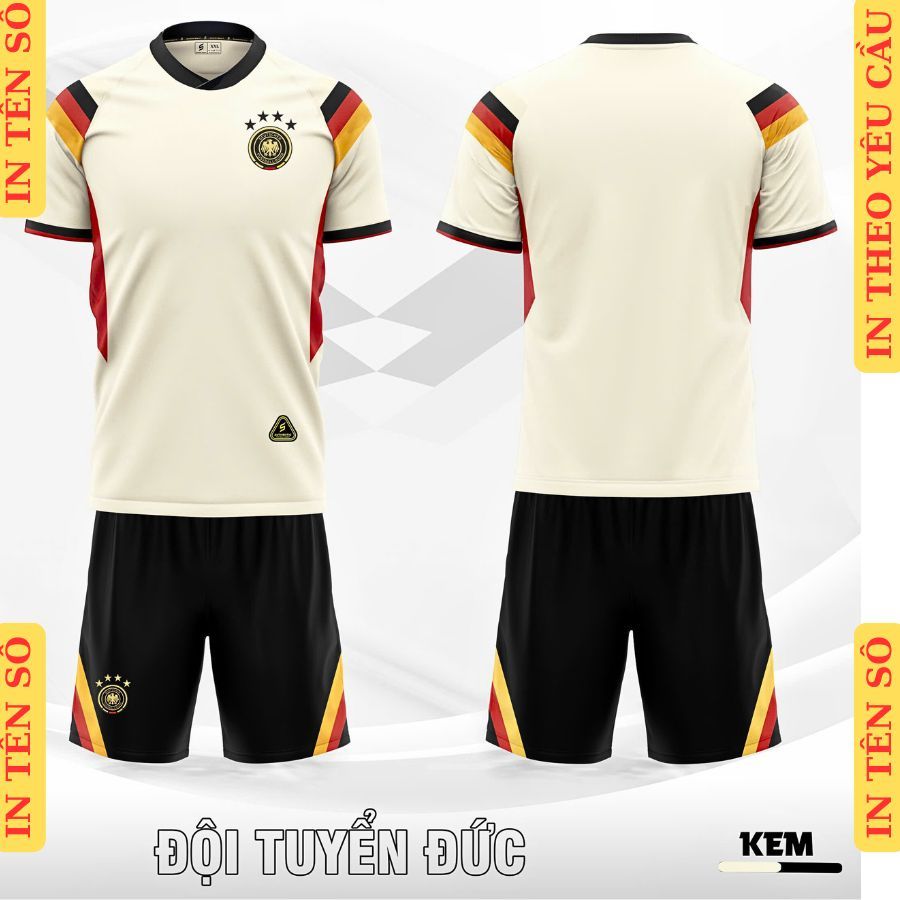 Tuyển Đức thun mè, SV Sport, quần áo bóng đá in tên số theo yêu cầu, in nhiệt không bong tróc, sắc n