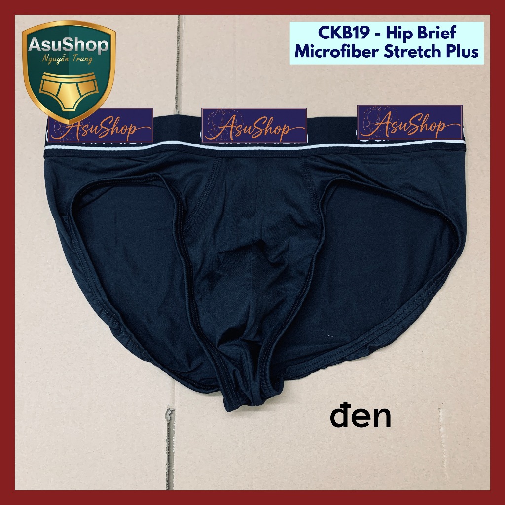 🇺🇸CKB19[1]> S,M Quần lót nam thun lạnh Hip Brief - Microfiber Stretch Plus / tam giác Đen