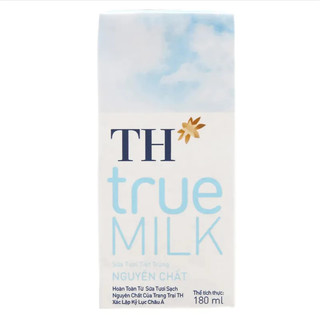 Lốc 4 hộp sữa tươi tiệt trùng nguyên chất (không đường) TH true milk 180ml