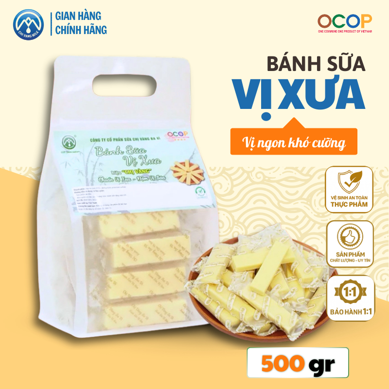 [12.12_GIẢM 20K] Bánh Sữa Ba Vì Túi 500g nhiều vị Chuẩn vị sữa Đậm vị xưa, Đặc Sản Ba Vì hiệu CHỊ VÀNG BA VÌ