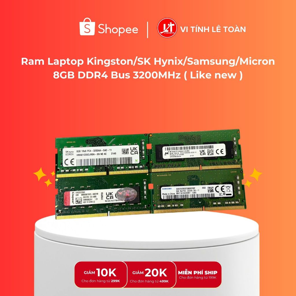 Ram Laptop Kingston/SK Hynix/Samsung/Micron 8GB DDR4 Bus 3200MHz ( Like new )