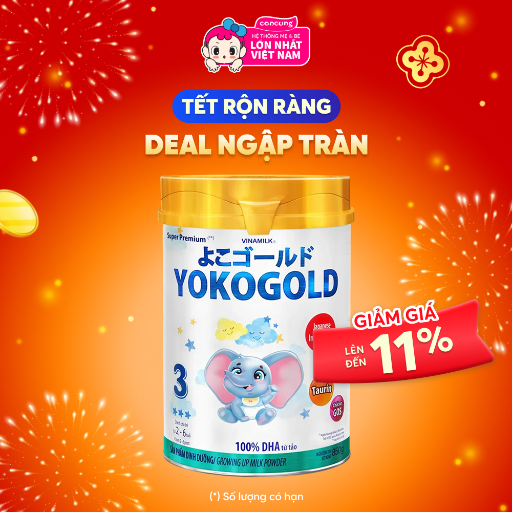 Sữa Vinamilk Yoko Gold 3 cho bé từ 2-6 tuổi 850g - Con Cưng