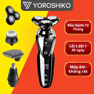 Máy cạo râu 4in1 lưỡi kép Yoroshiko máy êm không rát - Bảo hành 12 tháng