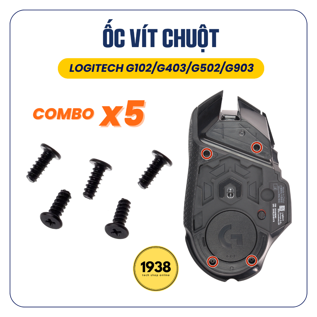 (Combo 5 cái) Ốc Vít Chuột Logitech G102 G304 G403 G502 G903 GPro Wireless Superlight
