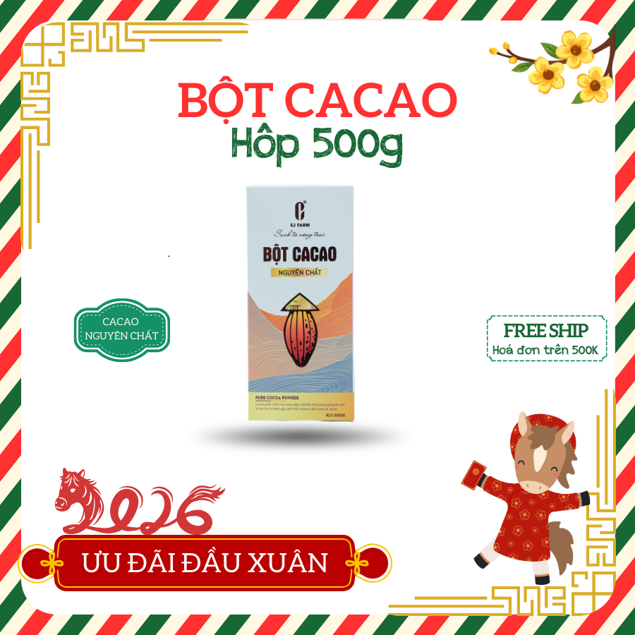 Bột Cacao nguyên chất EJ Farm 500g loại 1 | Bách Vị B'Lao