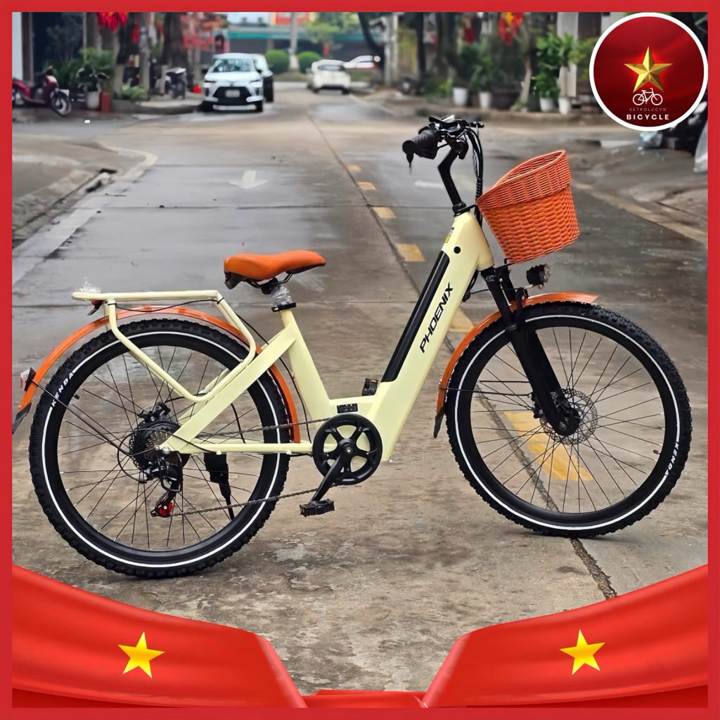 XE ĐẠP TRỢ LỰC ĐIỆN 3 CHẾ ĐỘ 𝐏𝐇𝐎𝐄𝐍𝐈𝐗 𝐃𝟐-BÁNH 24inch PHÙ HỢP VỚI HỌC SINH-NGƯỜI LỚN-SANG TRỌNG-MƯỢT M