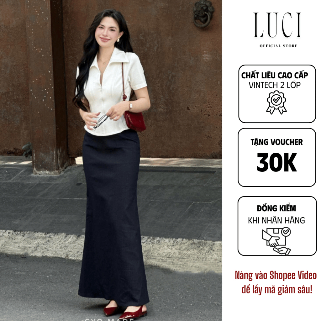 Chân váy nữ chân váy thu đông dáng dài 95cm chất liệu vải cao cấp cho nàng CV080