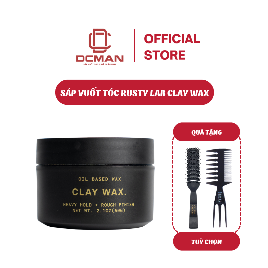 Sáp Vuốt Tóc Nam Rusty Lab Clay Wax 60G Chính Hãng