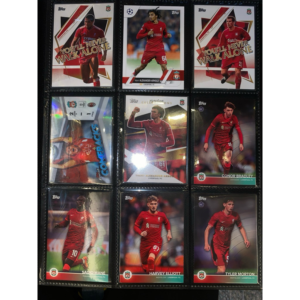 (LIV3) Thẻ Cầu Thủ Liverpool Tổng Hợp Chính Panini & Topps| Gerrard, Trent, Barnes, Carragher, Bradl