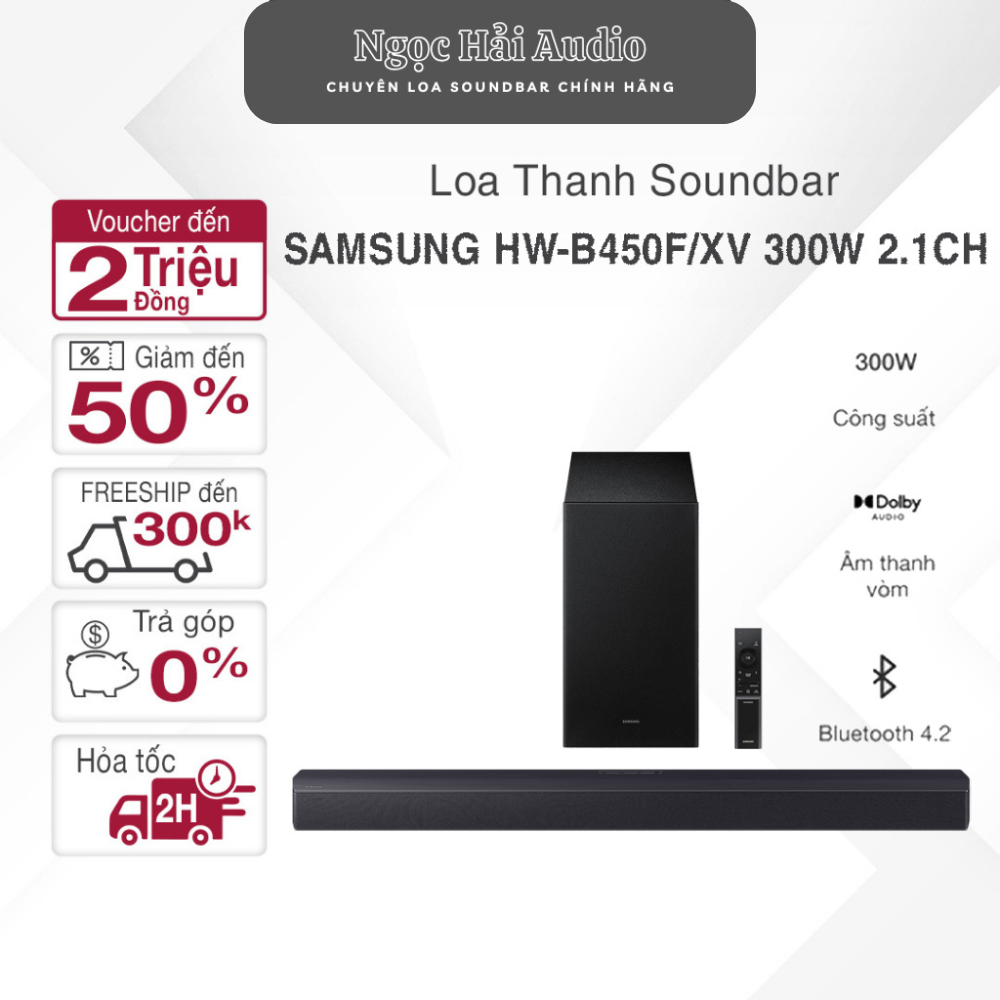 Loa Thanh SOUNDBAR Samsung HW-B450F 2.1ch 300W (mẫu 2025)  hàng chính hãng bảo hành 12 tháng