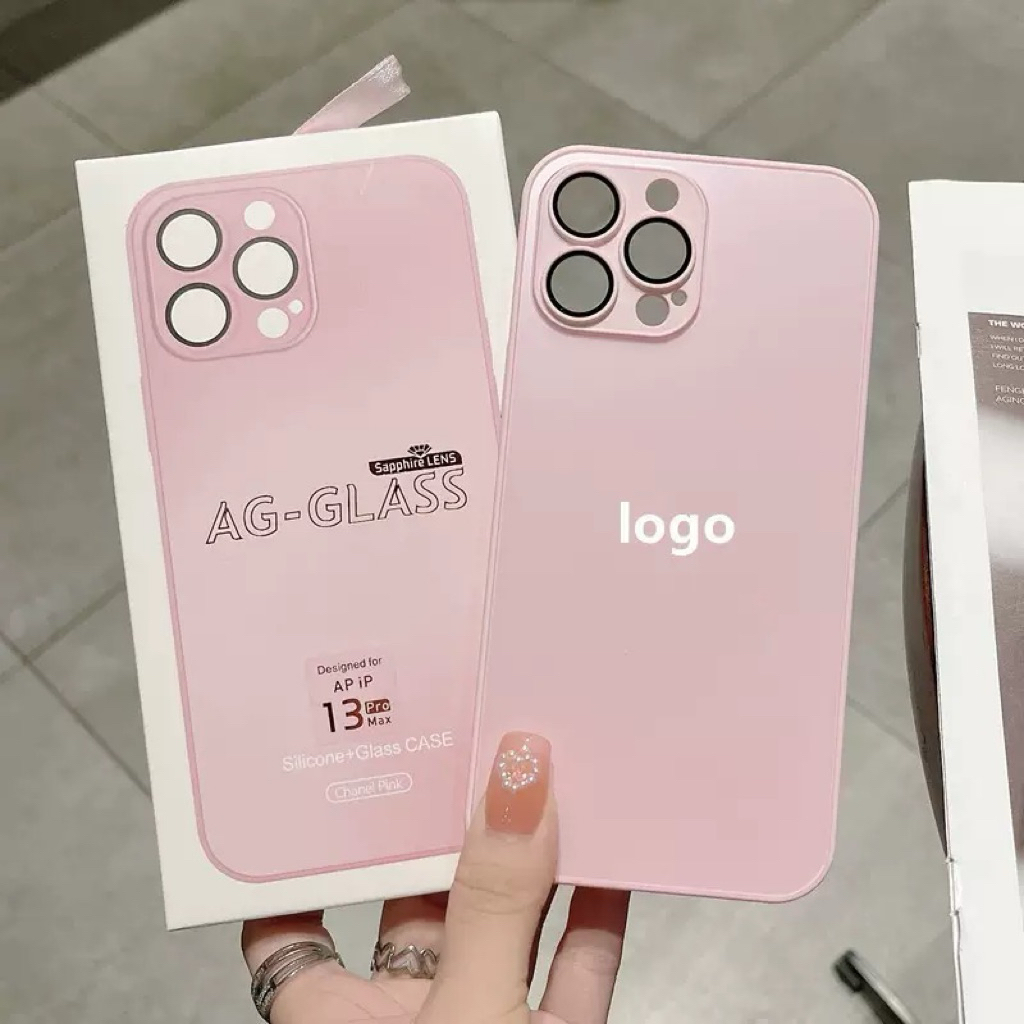 Ốp Lưng iPhone Có Logo Mặt Kính AG Nhám