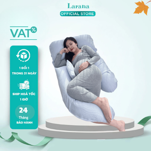 Gối Bầu Easy MOM Vải Nhung Hạt Nổi Matxa Mịn Cao Cấp Giảm Đau Lưng Mềm Mịn