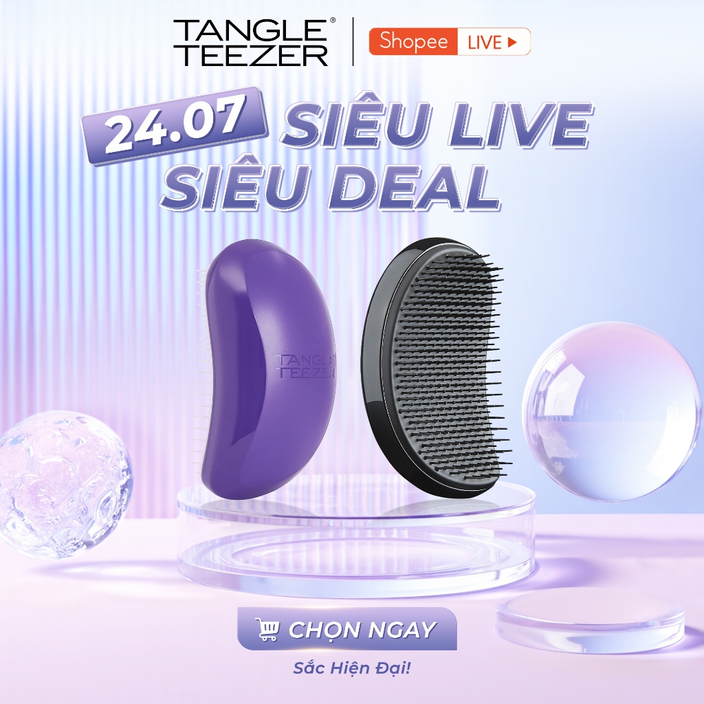 DINO X TANGLE TEEZER, Lược gỡ rối cao cấp Tangle Teezer, Salon Elite, dành cho tóc thẳng và xoăn