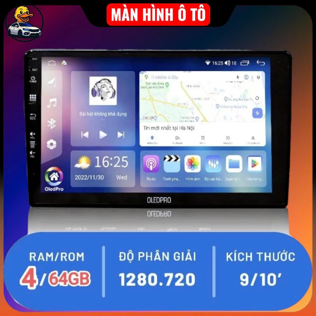 (P450 Nâng Cấp) Màn Android OledPro P450 RAM 4GB ROM 64GB Chip 9863, Vietmap S2, Tặng Trợ Lý