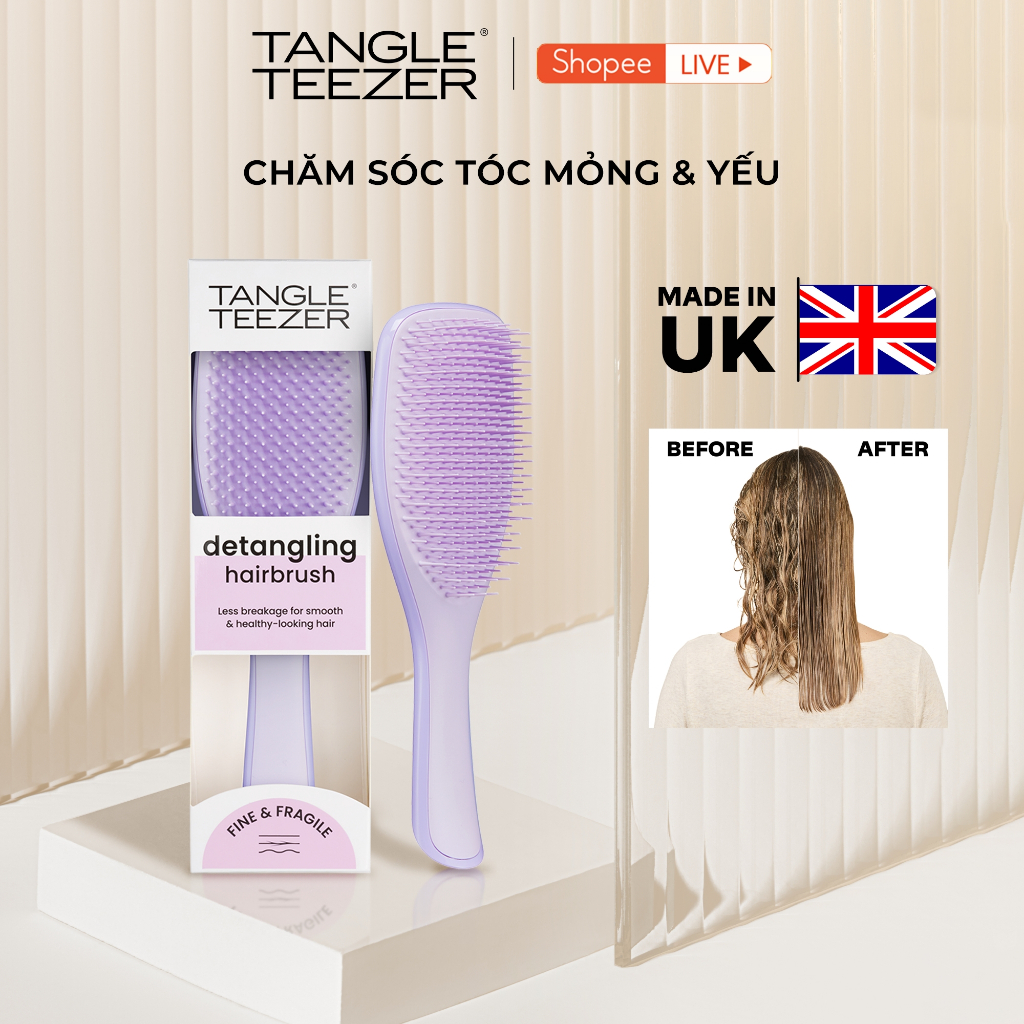 Hannah x Tangle Teezer, Lược gỡ rối Tangle Teezer, TUD Fine & Fragile màu Lilac