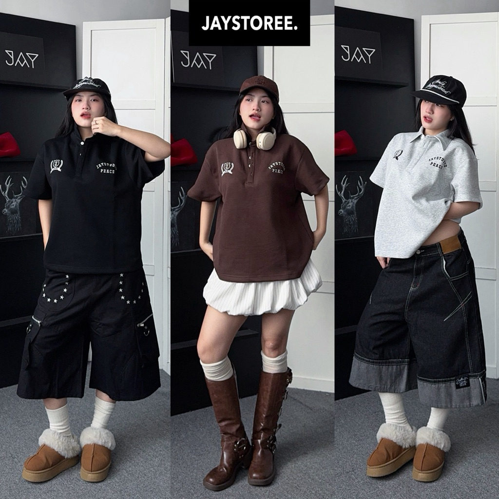 POLO PEACE FORM BOXY - Áo thun Polo 2Da form rộng nam nữ unisex 🖤 Áo phông boxy Brand Jaystoree | BigBuy360 - bigbuy360.vn