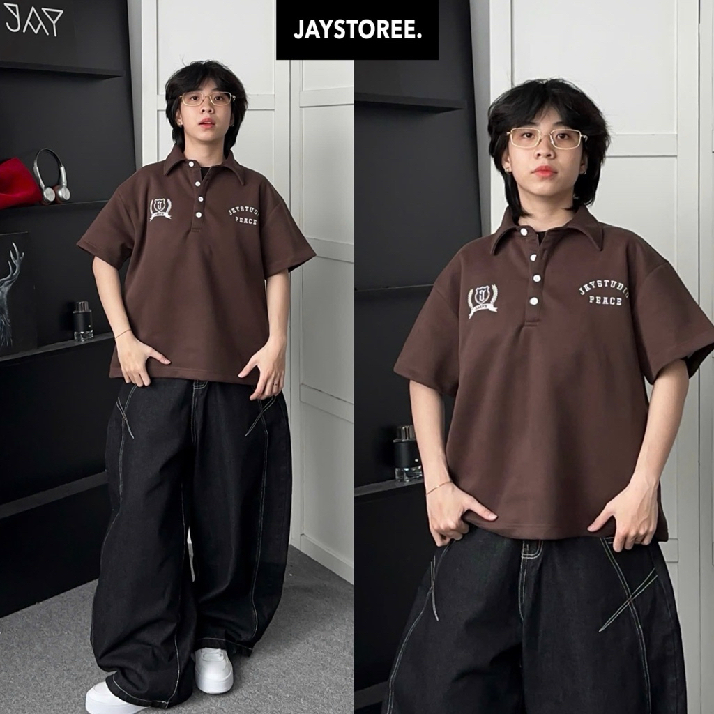 POLO PEACE FORM BOXY - Áo thun Polo 2Da form rộng nam nữ unisex 🖤 Áo phông boxy Brand Jaystoree | BigBuy360 - bigbuy360.vn