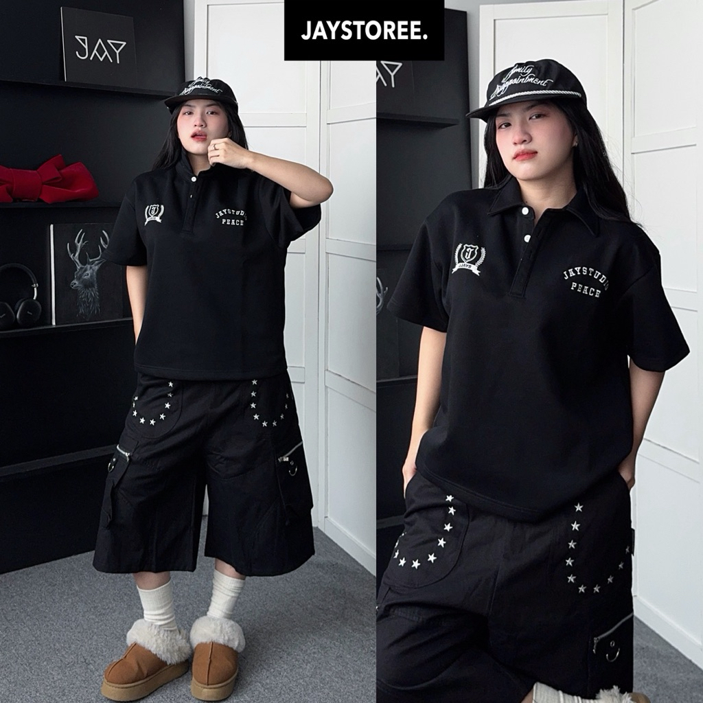 POLO PEACE FORM BOXY - Áo thun Polo 2Da form rộng nam nữ unisex 🖤 Áo phông boxy Brand Jaystoree | BigBuy360 - bigbuy360.vn