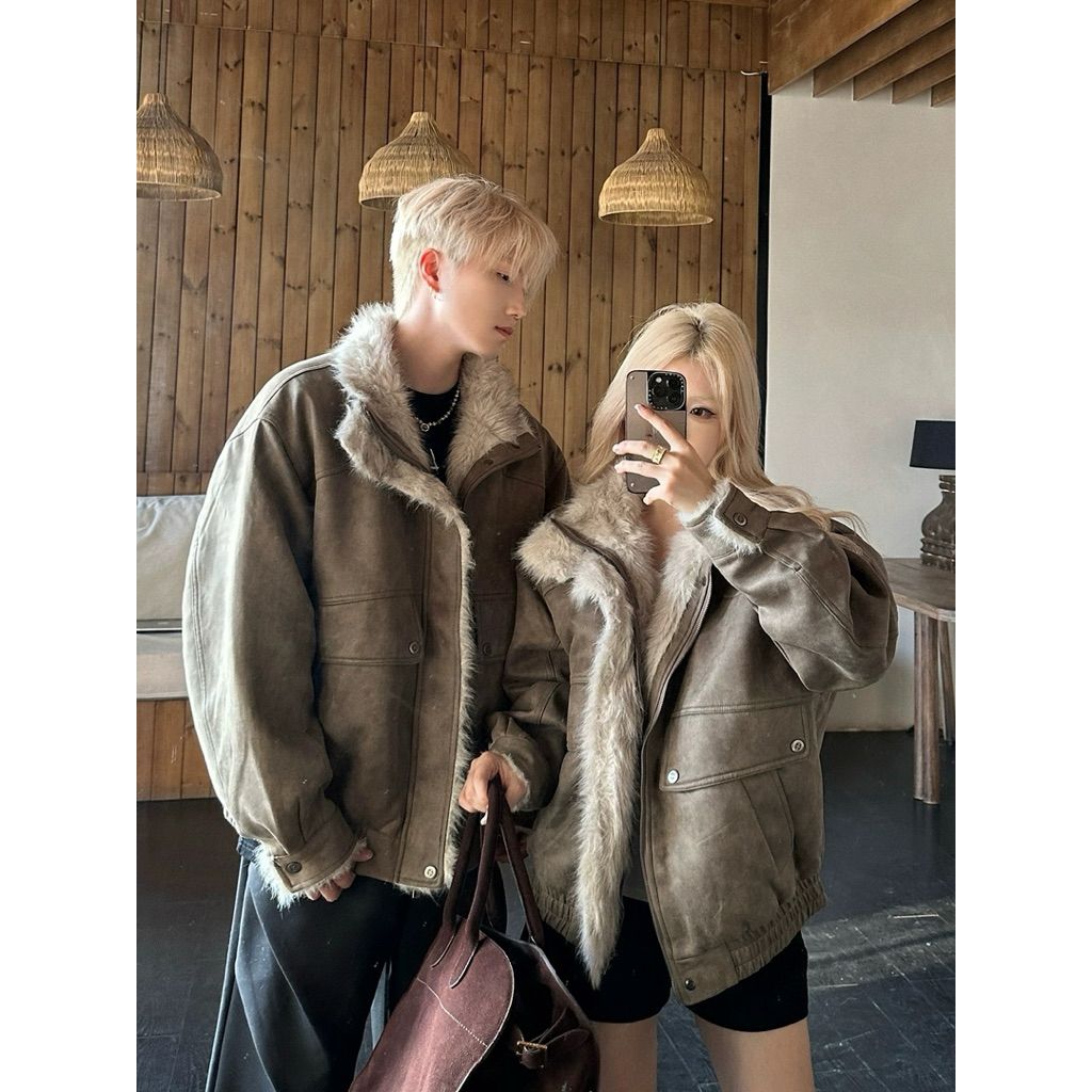 ÁO KHOÁC LỘN LÔNG DÁNG BOMBER – UNISEX NAM NỮ ÁO KHOÁC COUPLE ÁO KHOẮC ĐÔI MỚI 2026✨