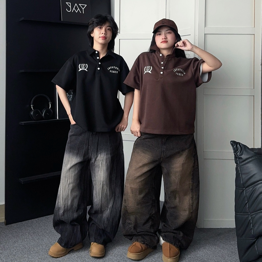 POLO PEACE FORM BOXY - Áo thun Polo 2Da form rộng nam nữ unisex 🖤 Áo phông boxy Brand Jaystoree | BigBuy360 - bigbuy360.vn