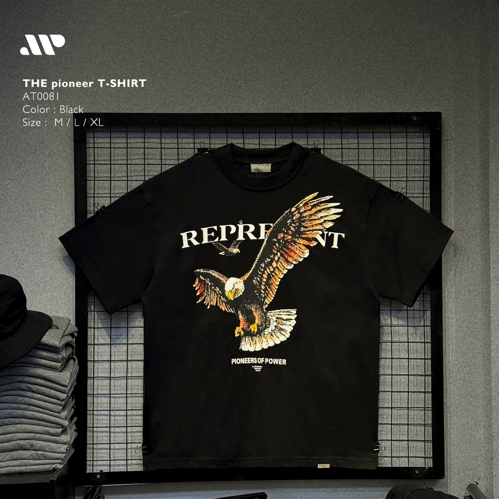 Áo thun cổ tròn Oversize The pioneer - AT0081 98% Cotton 360GSM | APEXSTUDIO