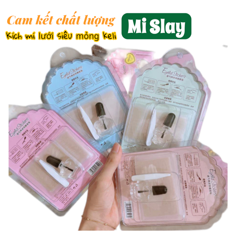 Kích Mí Lưới Siêu Mỏng Keli Bộ 60 Miếng, Kèm Keo & Nhíp - Mi Slay Store