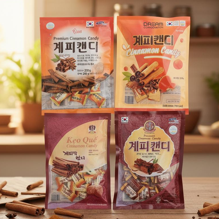 KẸO QUẾ CỨNG HÀN QUỐC BỊCH 200G ( date luôn mới)