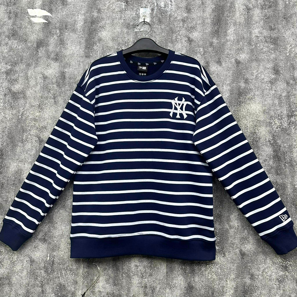 Áo Sweater NewEra Màu Navy Sọc Trắng Chính Hãng