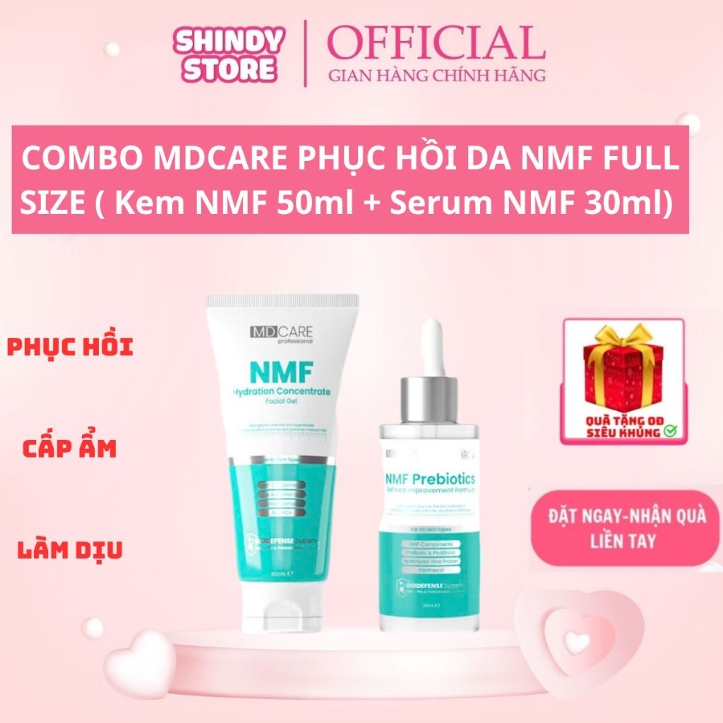 ( Tặng Quà -2 Mặt Nạ +1 Chai SRM ) Combo Phục Hồi NMF MDCARE Serum và Gel Phục Hồi Da Toàn Diện Dành Cho Mọi Loại Da
