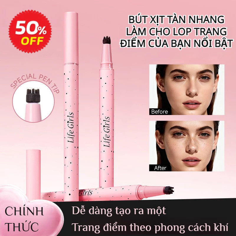 Bút vẽ tàn nhang tự nhiên và chân thực Vine page / Bút vẽ tàn nhang chống thấm nước / Màu sắc đậm lâ