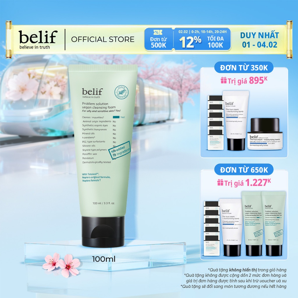 [belif Official] Sữa rửa mặt ngăn ngừa mụn belif Problem Solution Cleansing Foam 100ml