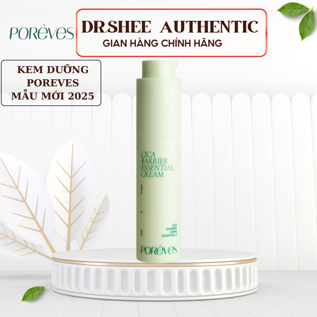 Poreves Kem dưỡng ẩm Poreves Cica Barrier Essential Cream cấp ẩm, phục hồi, làm dịu da