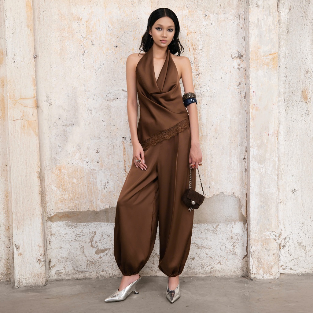 Set Áo Lụa SILKY TOP + Quần ALIBABA PANTS Dáng Suông Nữ 818Plus   - Phong Cách Bohemian Hiện Đại - M