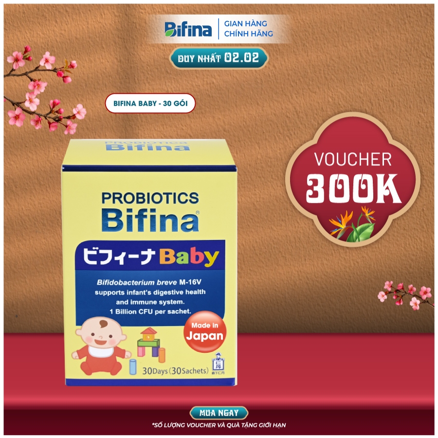 Men vi sinh Bifina Baby Nhật Bản – Tiêu hóa khỏe, hỗ trợ giảm táo bón, tăng đề kháng cho bé – Hộp 30