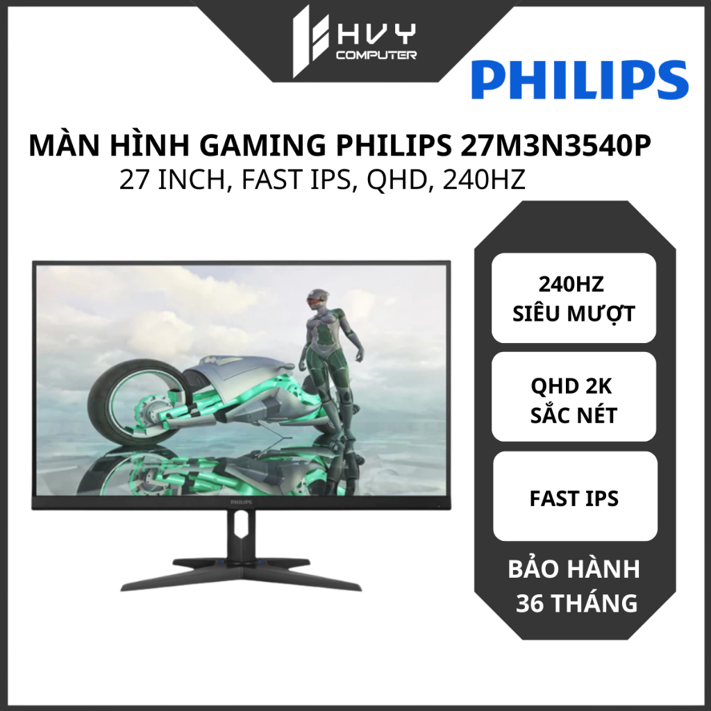 Màn hình Philips 27M3N3540P (27 inch, Fast IPS, QHD, 240Hz) | Chuyên Gaming & Đồ họa - Chính hãng