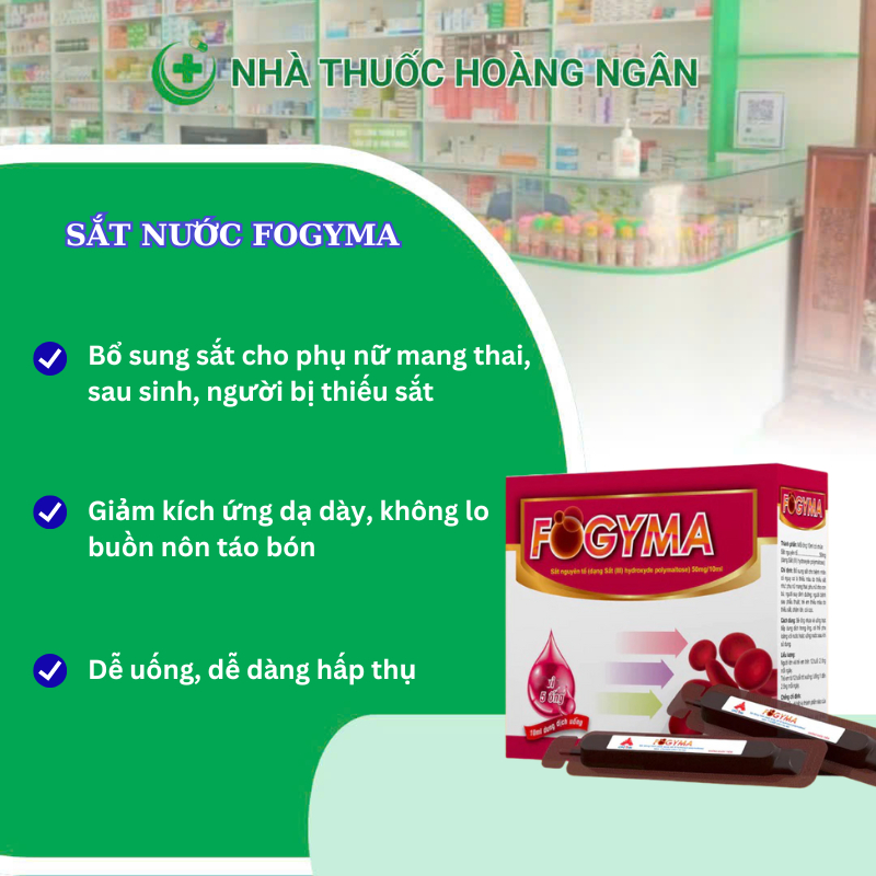 ✅[Chính hãng] Sắt FOGYMA - Bổ sung sắt cho phụ nữ mang thai và sau sinh,người thiếu hụt sắt