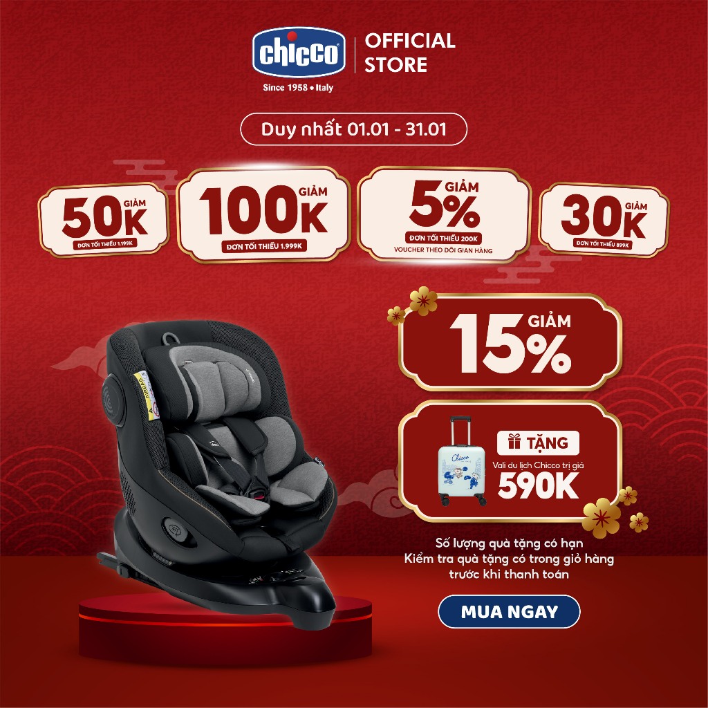 Ghế ô tô Chicco Seat 105 xoay 360˚ ISOFIX