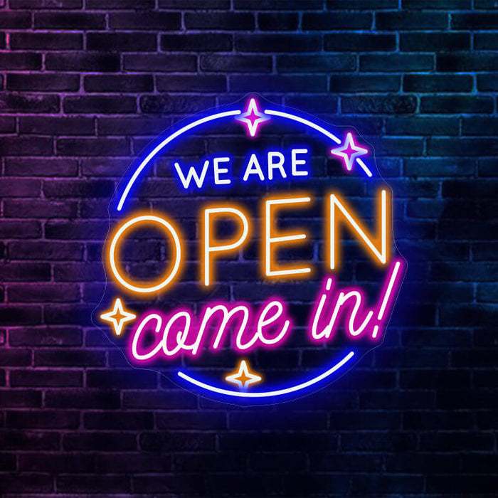 Bảng Đèn LED Neon Decor "We Are Open" - Tặng Kèm Dây Treo Và Đinh Vít Neon Sign New Lux3 1104-25