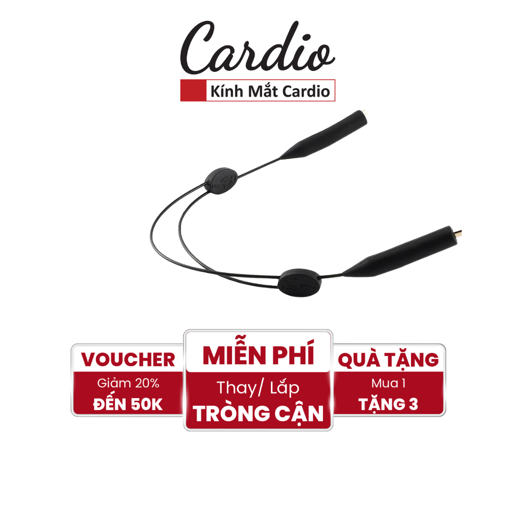 Dây Đeo Đỡ Mắt Kính Chơi Thể Thao Cardio, Thiết Kế Dây Rút Chống Rơi Mắt Kính Khi Vận Động Mạnh Card