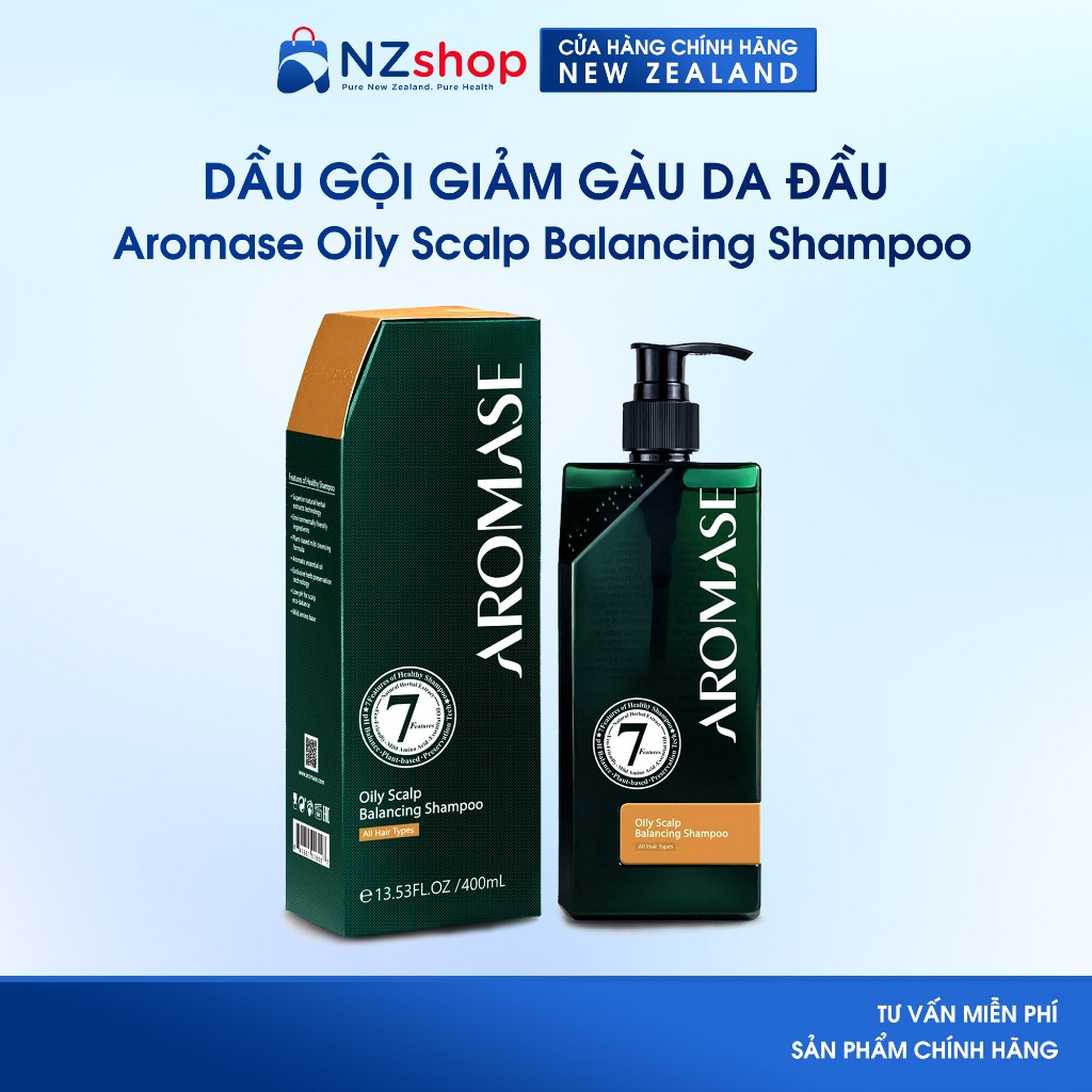 Dầu gội giảm gàu và giảm nhờn da đầu Aromase Oily Scalp Balancing Shampoo