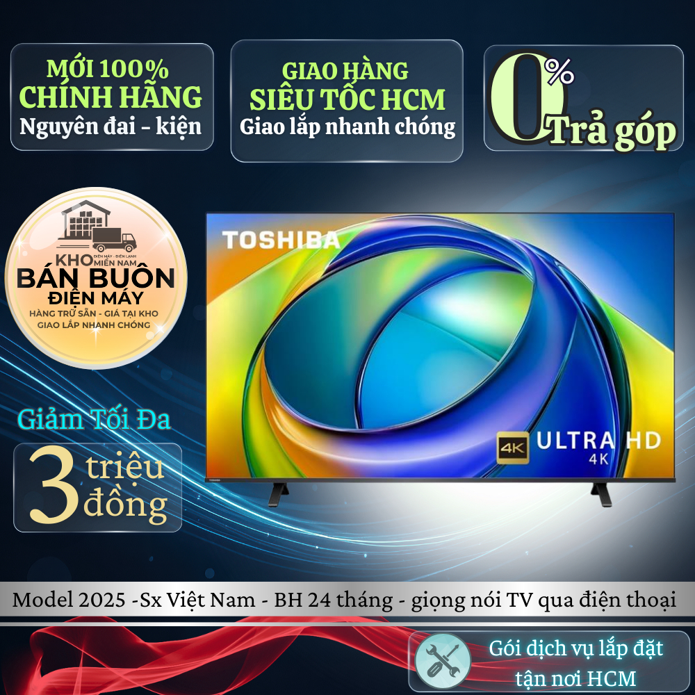 55C350RP Smart Tivi Toshiba AI 4K 55 inch tìm kiếm giọng nói qua ứng dụng Vidaa 55C350RP