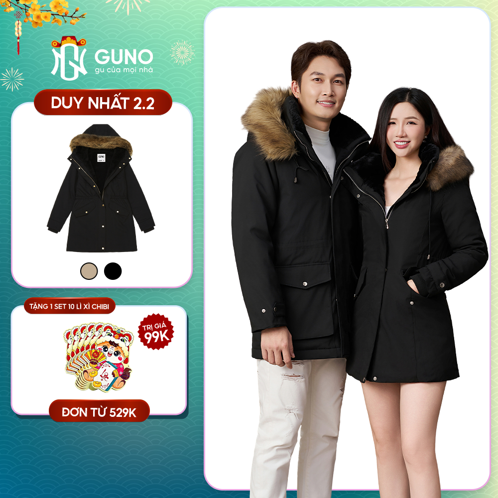 Áo Khoác Parka Nam Nữ GUNO Dư Xịn Lót Lông Cao Cấp Có Mũ Siêu Ấm Áo Khoác Mùa Đông SP5 25AG145/AB148