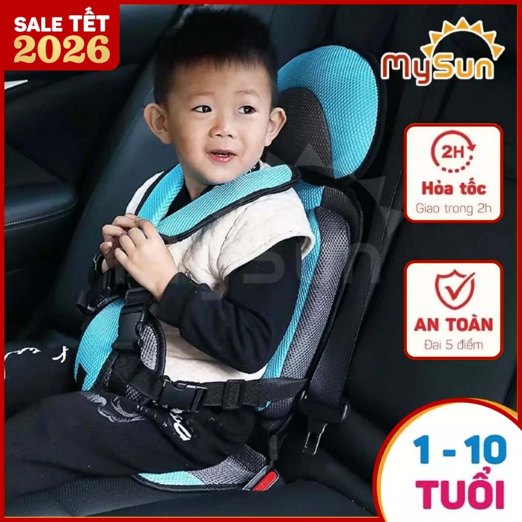 Ghế ngồi oto ô tô trẻ em giá rẻ có đai an toàn xe hơi cho bé 1 2 3 4 5 tuổi