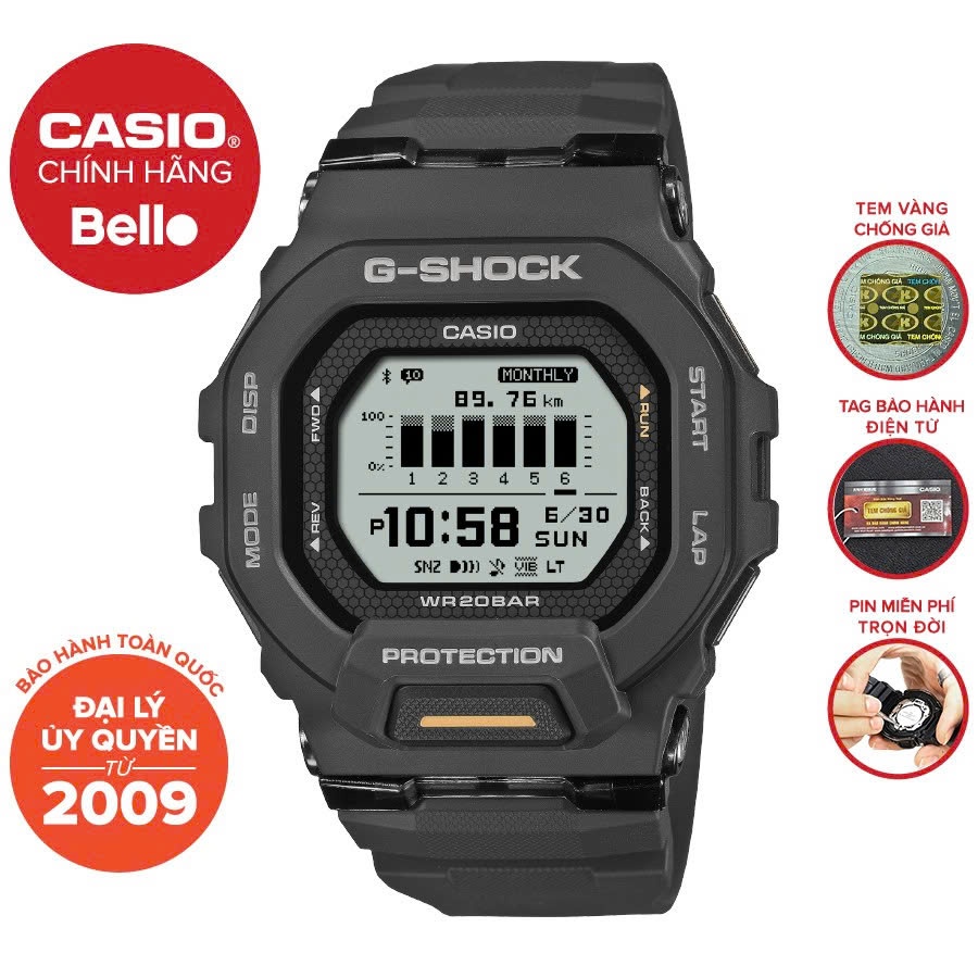 Đồng hồ Nam Dây nhựa Casio G-Shock GBD-200-1A1DR chính hãng bảo hành 5 năm Pin trọn đời