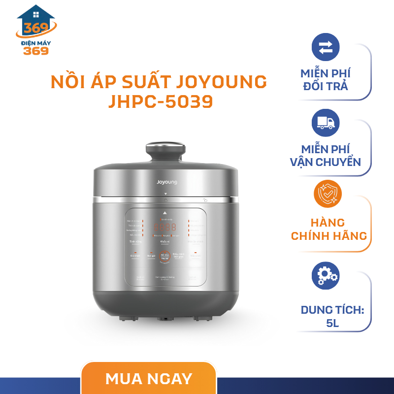 Nồi Cơm Áp Suất Joyoung JHPC-5039 – Dung Tích 5L – Hẹn Giờ 24 Tiếng Tiện Lợi – SMC