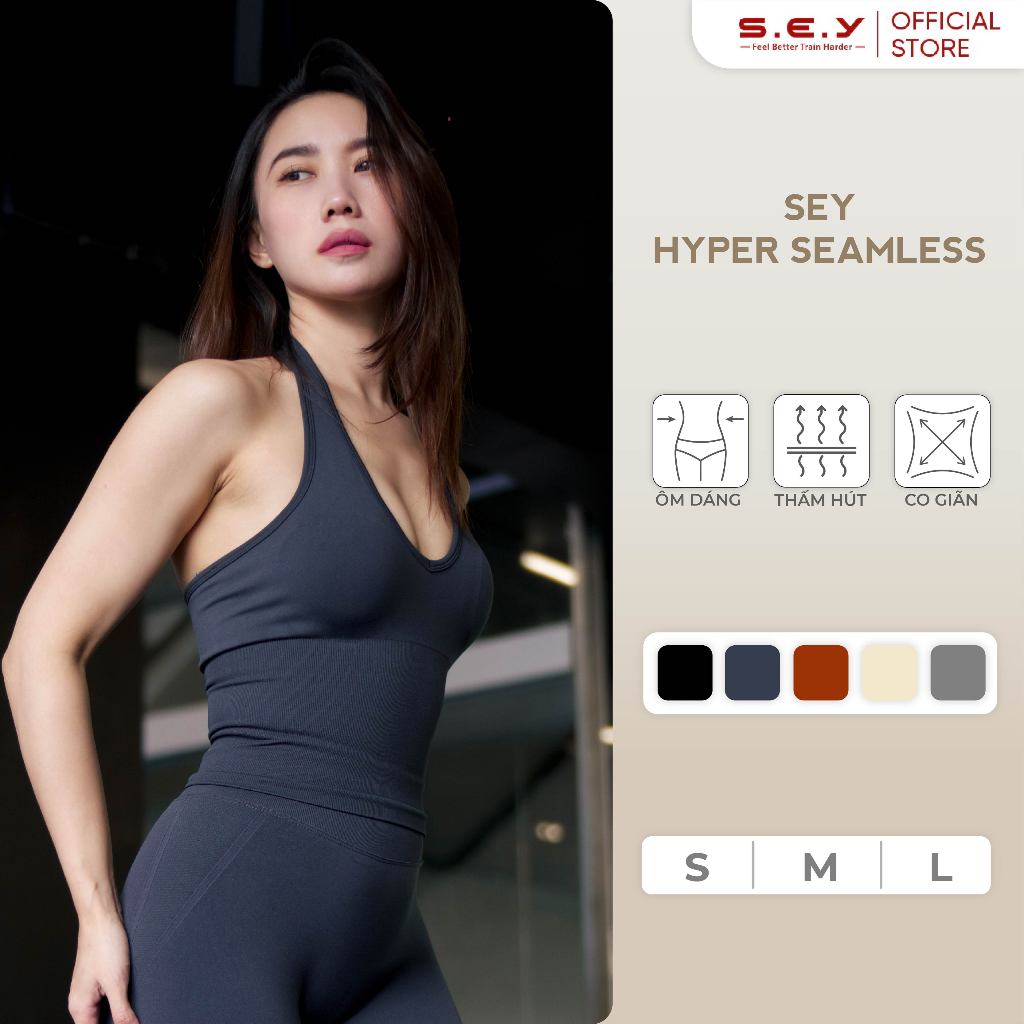 Áo Tập Gym Nữ SEY Hyper Seamless, Đồ Tập Gym Nữ, Áo Thể Thao, Yoga, Chất Liệu Co Giãn, Thoải Mái